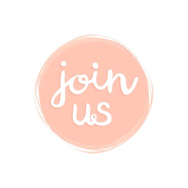 Tebrik el yazısı yazıt Vektör illüstrasyon Bize katılın.