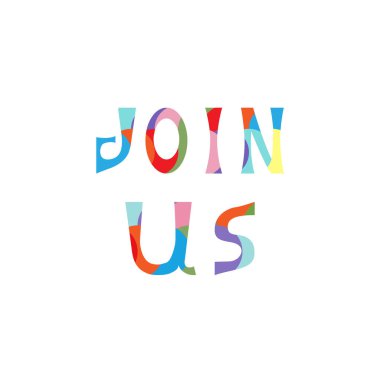  Tebrik parlak boyama yazıt Vektör illüstrasyon Bize katılın.