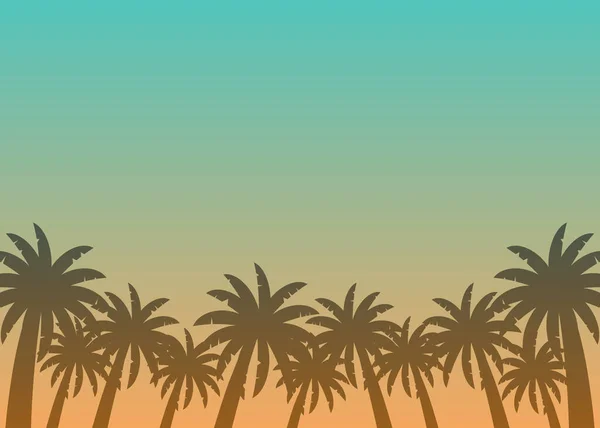 Ilustración Vectorial Cielo Cocoteros Con Lugar Para Texto Para Invitación — Vector de stock