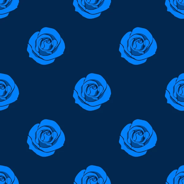 Rose Pattern Blue Texture — Stock Vector