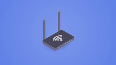 İzometrik Wifi yönlendirici. Vektör modem