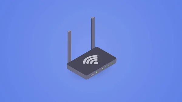 İzometrik Wifi yönlendirici. Vektör modem