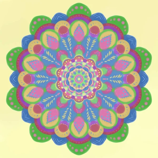 El çizimi renkli mandala