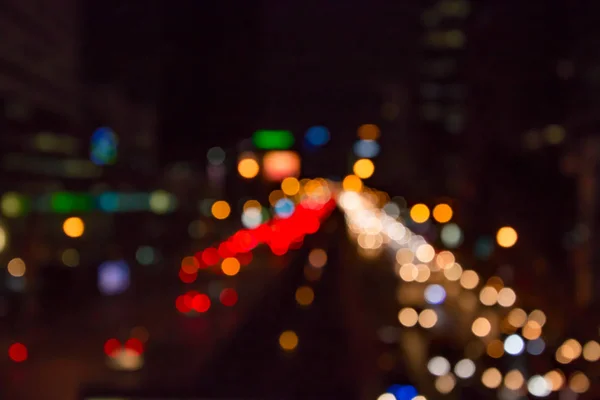 Abstract Urban City Night Light Bokeh Defocused Background — Stock Photo, Image
