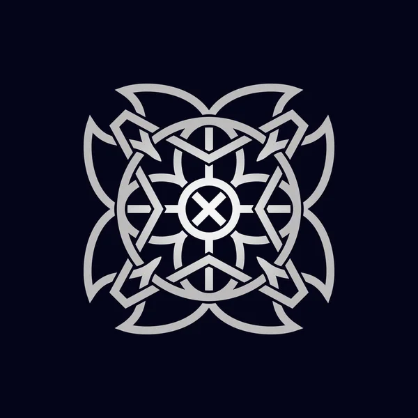 Farklı tarzlarda soyut sembolü: Antik, uzaylı, simya, dini, manevi, kutsal, sihirli, mistik, meditasyon, felsefe. Iinterlacing geometrik şekiller. Vektör çizim.
