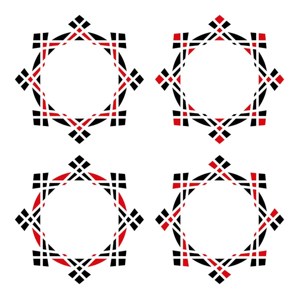Yuvarlak basit geometrik çerçeve kümesinde fotoğraflar, davetiyeler, hediye kartları veya tasarım kartvizit, el ilanları ve broşürler dekorasyon için farklı renk seçenekleri
