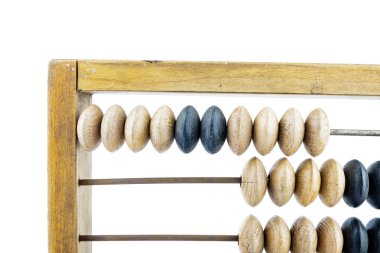 Ahşap abaküs. Eski ahşap abacus parlak arka plan üzerinde. Ahşap hesap makinesi.