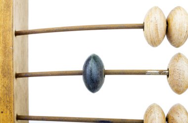 Parlak zemin üzerine eski ahşap abacus.