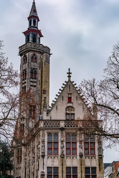 Edificio Sorprendente Con Torre Drammatica Chiamata Poortersloge Burgher Lodge Stato — Foto Stock