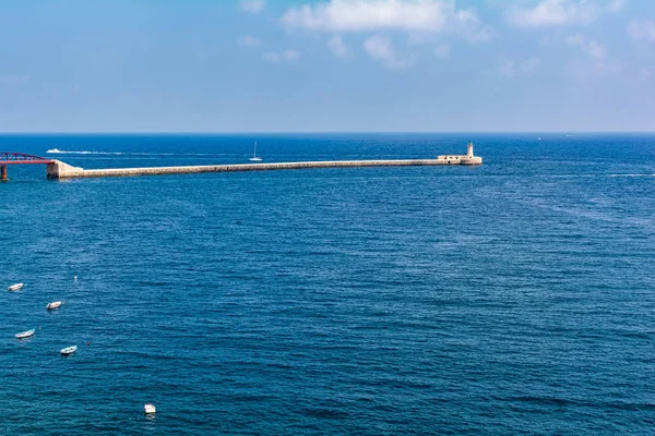 Valletta Breakwater Faro También Conocido Como Elmo Breakwater Head Light — Foto de Stock