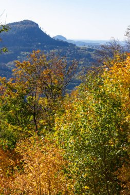 Pastırma yazı peyzaj dağlar renkli ağaç ve orman Güney Almanya kırsal kesimde