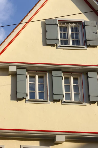 Cepheler Windows Güney Almanya Binaların Çatıları — Stok fotoğraf