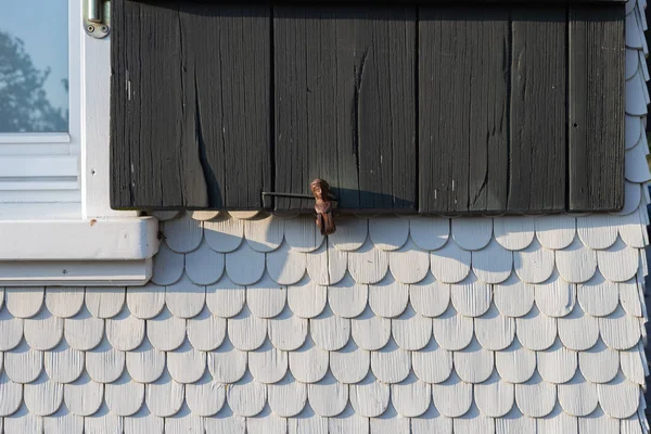 Holzfassade Eines Bauernhauses Süddeutschland Sommerabend — Stockfoto