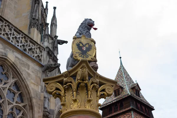 Fuente Histórica Antigua Catedral Sur Alemania —  Fotos de Stock