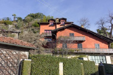 göl, bina ve manzara bahar