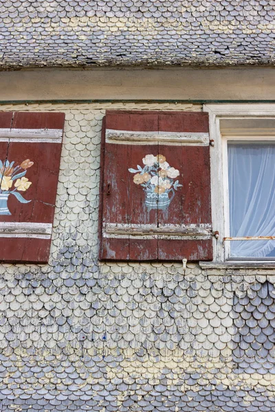 Dettagli Facciata Della Fattoria Bavarese — Foto Stock