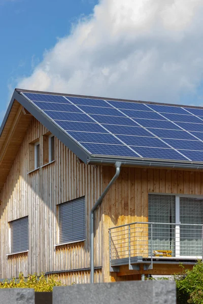 Panel Solar Fachadas Edificios Modernos Detalles Del Pueblo Campo Bavaria —  Fotos de Stock