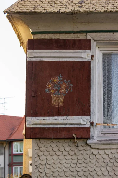 Detalles Fachada Casa Rural Bávara — Foto de Stock