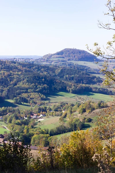 Indische Sommerlandschaft Berge Mit Bunten Bäumen Und Wäldern Süddeutschland — Stockfoto