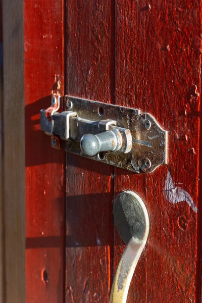 window shutter locks and door handles of historical city building in city schwaebisch gmuend south germany