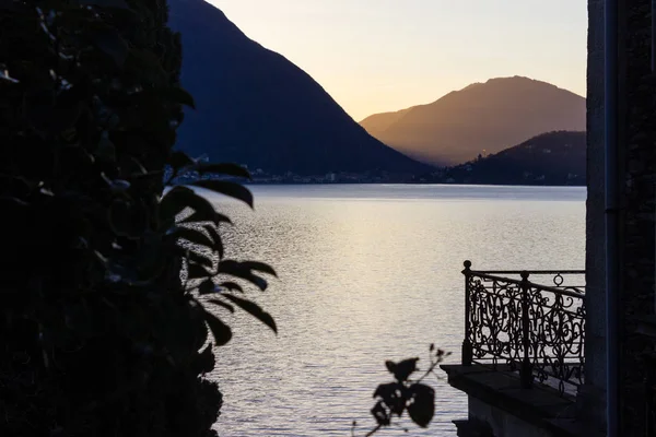 Sabah Sahne Gölü Lago Maggiore Bahar Verbania Palanza Arasında — Stok fotoğraf