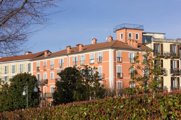 the lake, buildings and landscape in spring