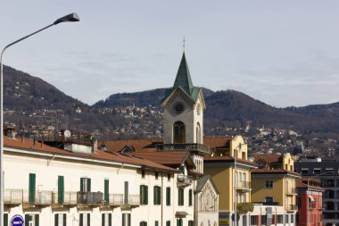 göl, bina ve manzara bahar