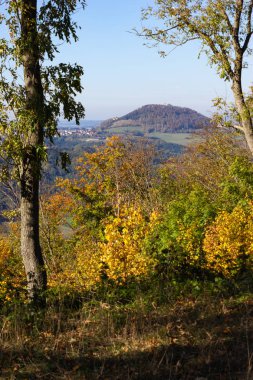 Pastırma yazı peyzaj dağlar renkli ağaç ve orman Güney Almanya kırsal kesimde