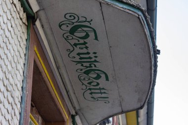 Yaz akşam Güney Almanya'da Bavyera çiftlik evi cephe detayları