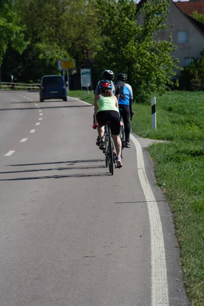 Велосипедисти Стрибати Навчання Південній Німеччині — стокове фото