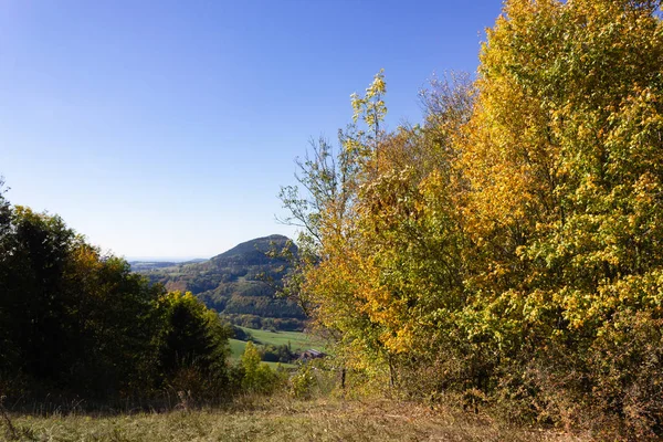 Verano Indio Paisaje Montañas Con Árboles Coloridos Bosque Sur Alemania — Foto de Stock