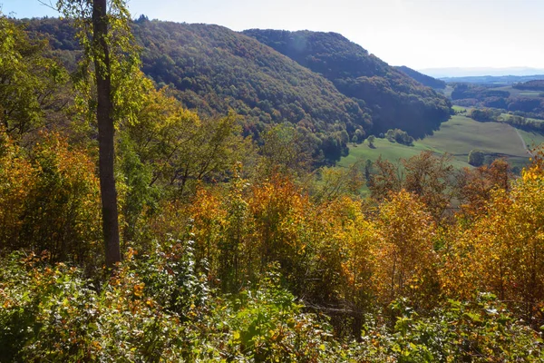 Indische Sommerlandschaft Berge Mit Bunten Bäumen Und Wäldern Süddeutschland — Stockfoto