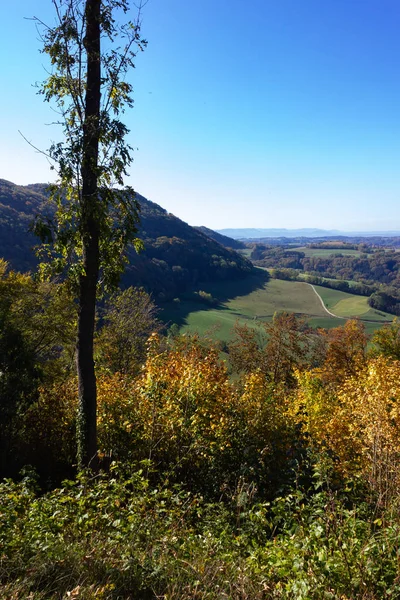 Indian Summer Landscape Mountains Colorful Trees Forest South Germany Countryside — Stock Photo, Image