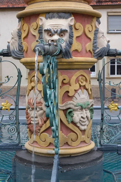 Cuenca Agua Azul Fuente Histórica Antigua Catedral Sur Alemania —  Fotos de Stock