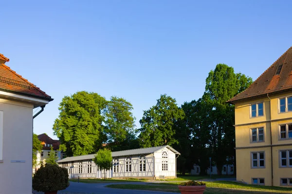 Rámec Stavby Budovy Městském Parku Jižním Německu — Stock fotografie