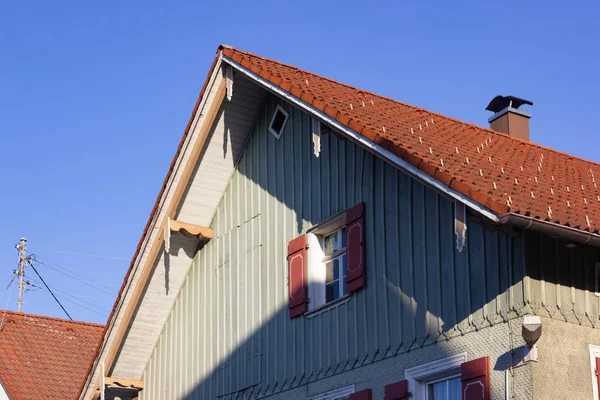 Holzarchitektur Ansicht Sommerabend Süddeutschland — Stockfoto