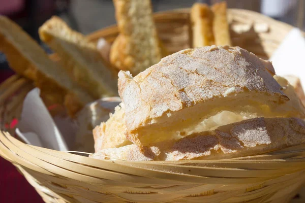 Delicious food in outdoor cafe in springtime at Lago Maggiore in Verbania, italy.