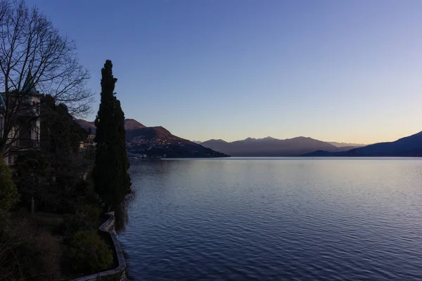 Rano Scenerii Jeziora Lago Maggiore Wiosną Między Verbania Palanza — Zdjęcie stockowe