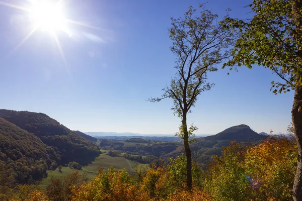 Verano Indio Paisaje Montañas Con Árboles Coloridos Bosque Sur Alemania — Foto de Stock