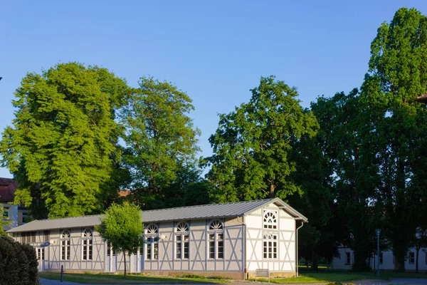 Fachwerkbauten Stadtpark Süddeutschland — Stockfoto