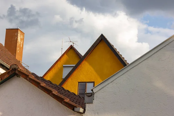 Fassaden Fenster Und Dächer Von Gebäuden Süddeutschland — Stockfoto