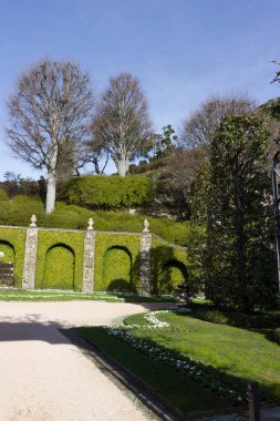 göl, bina ve manzara bahar