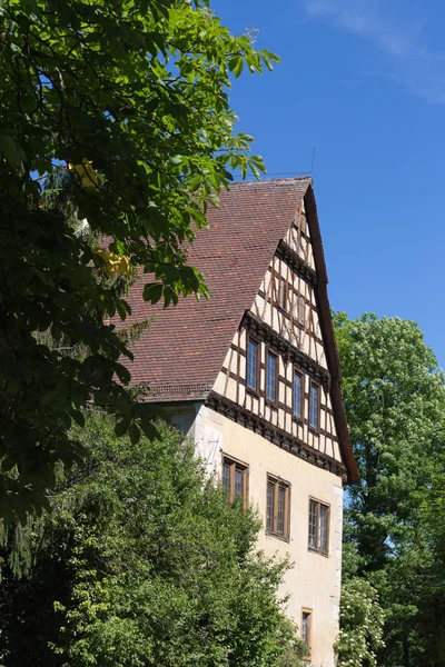 Día Muy Soleado Junio Sur Alemania Ven Casas Rurales Fachadas — Foto de Stock