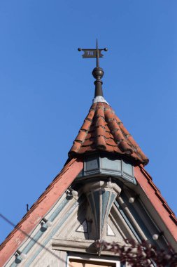 Güney Almanya çatılar ve anten ve detaylı mimari bina ve kilise içinde bir şehir