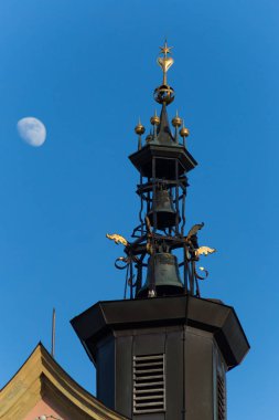 Güney Almanya çatılar ve anten ve detaylı mimari bina ve kilise içinde bir şehir
