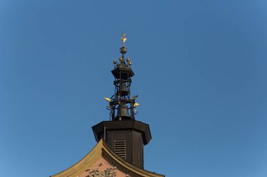 Güney Almanya çatılar ve anten ve detaylı mimari bina ve kilise içinde bir şehir