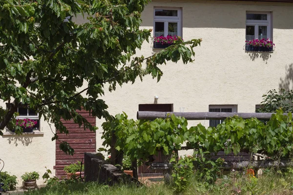 Nagyon Napos Dél Németország Júniusban Látod Részletek Színek Cottage Country — Stock Fotó