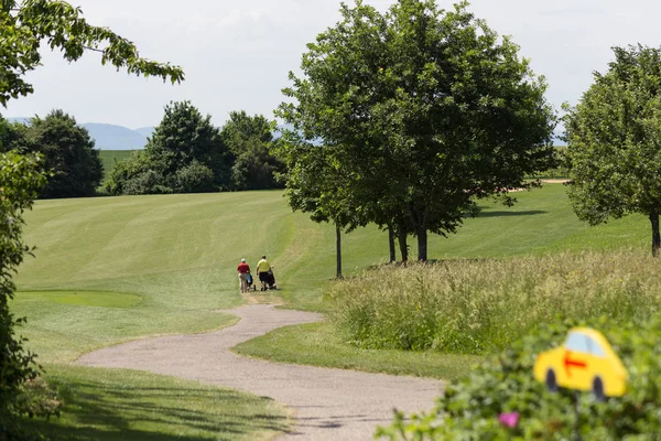 Very Sunny Day May South Germany You See Golf Lawn — Stock Photo, Image