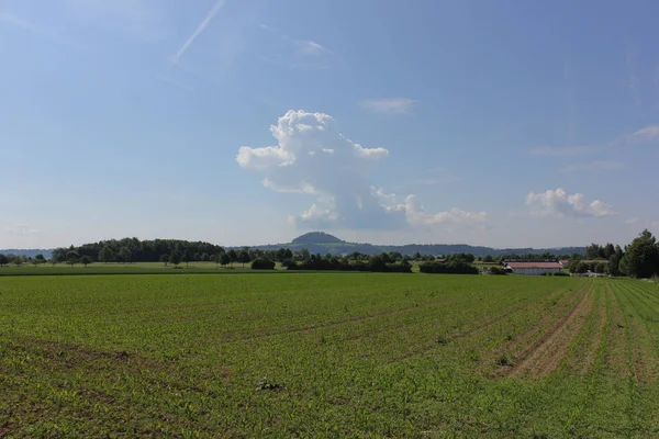 Día Muy Soleado Junio Sur Alemania Ven Nubes Cúmulos Verano — Foto de Stock