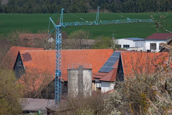 Bygga Maskiner Grön Gräsmatta Tyskland — Stockfoto